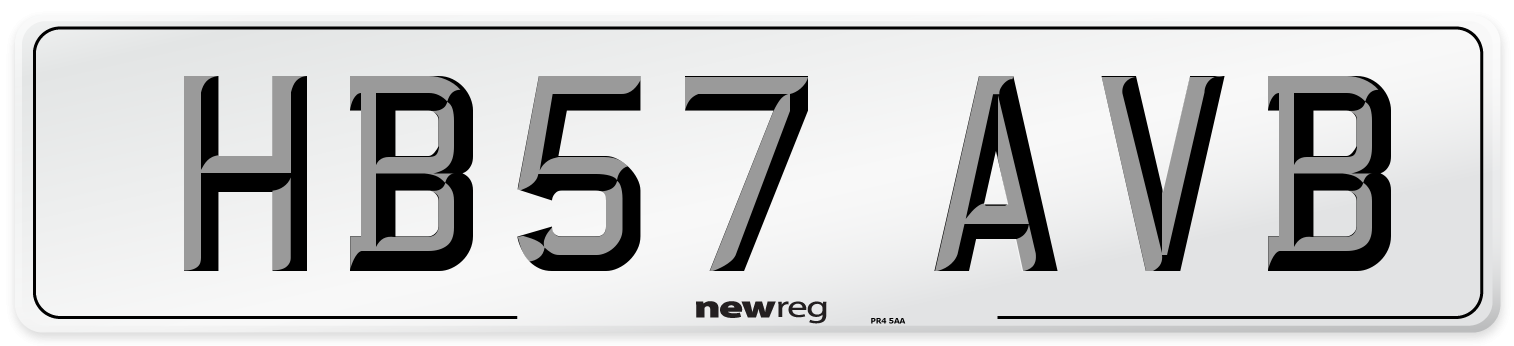 HB57 AVB Number Plate from New Reg